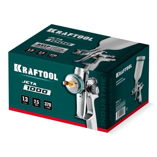 KRAFTOOL JETA 1000, HVLP, 1.3 мм, пневматический краскопульт с верхним бачком (06559-1.3)