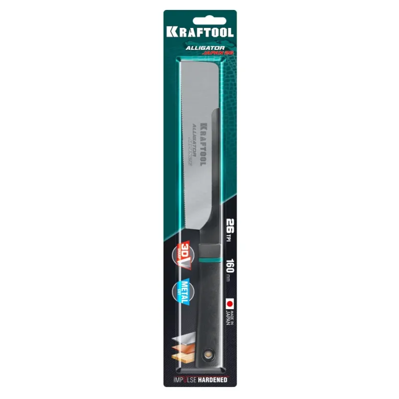 KRAFTOOL Alligator Japan 26, 160 мм, ножовка универсальная по металлу и дереву (15196-16-26)