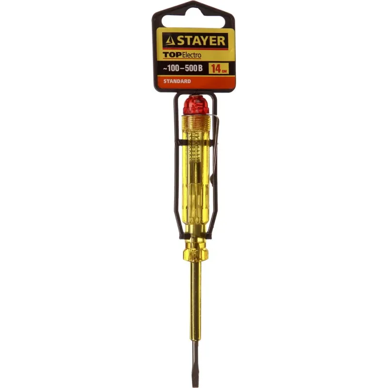 STAYER TOPElectro, 100 - 500 В, 140 мм, электрический пробник (2571-14)