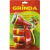 GRINDA GS-34, пистолет с 8 режимами, коннектор 3/4″, коннектор с автостопом 3/4″, адаптер, пластиковый, поливочный набор (8-427384)