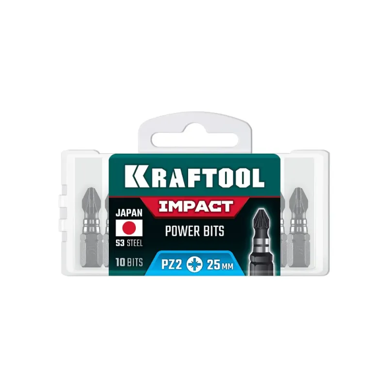KRAFTOOL Impact PZ 2, 25 мм, 10 шт, ударные биты (26193-2-25-S10)