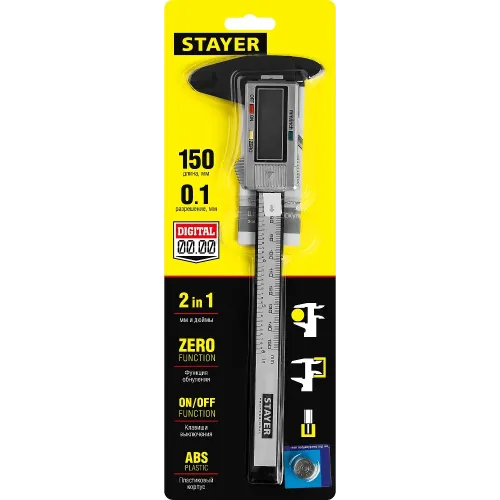 STAYER 150 мм, электронный штангенциркуль (34411-150)