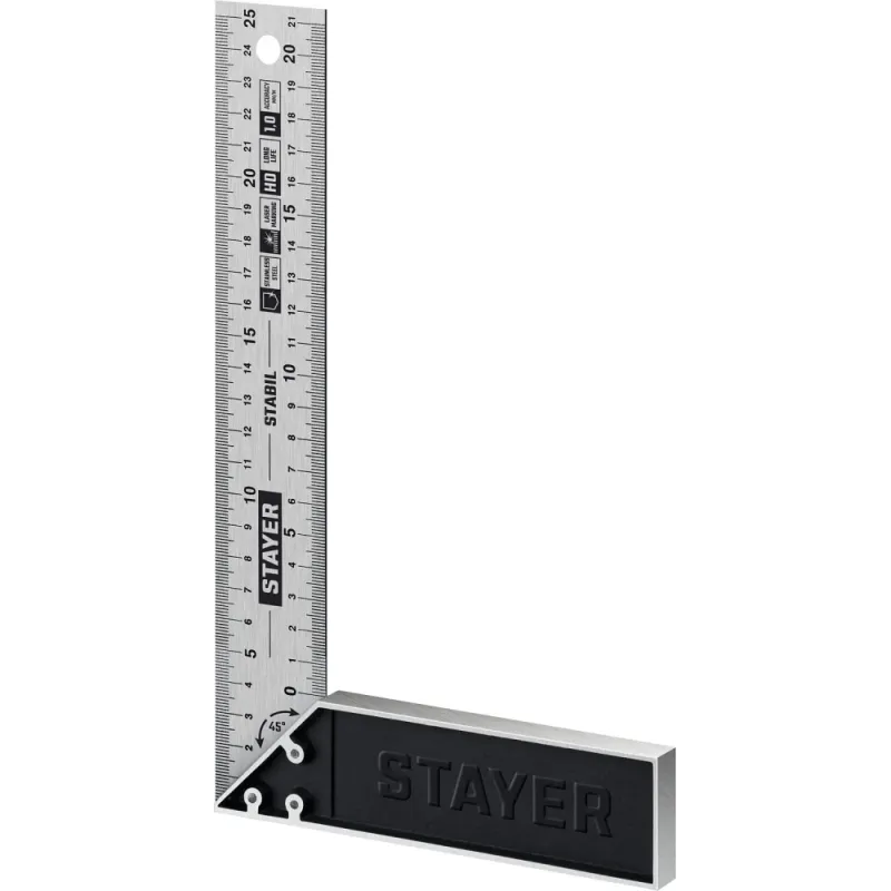 STAYER 250 мм, столярный угольник, Professional (3431-25)