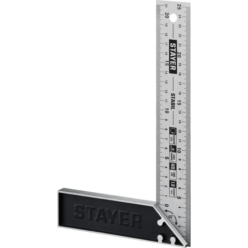 STAYER 250 мм, столярный угольник, Professional (3431-25)