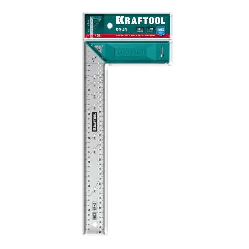 KRAFTOOL SR-40, 400 мм, высокоточный разметочный столярный угольник (3449-40)