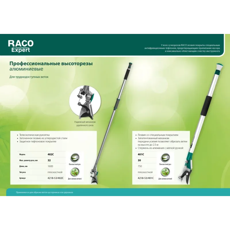 RACO 402C, 1610 мм, с алюминиевым корпусом, плоскостной высоторез (4218-53\402C)