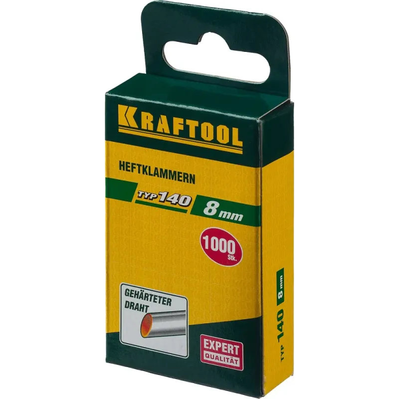 KRAFTOOL скобы тип 140 (G/11/57), 8 мм, калибр 20GA. 1000 шт (31680-08)
