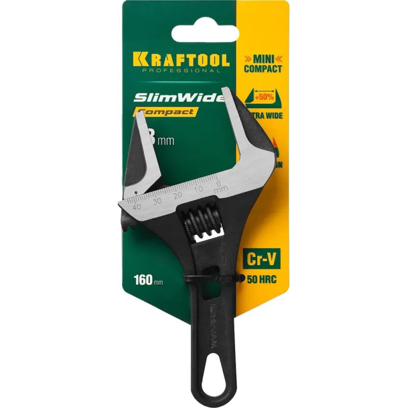 KRAFTOOL SlimWide Compact, 160/44 мм, разводной ключ (27266-25)