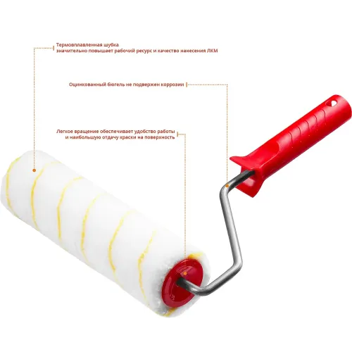 MIRAX POLYTEX PRO, 48 х 240 мм, бюгель 8 мм, ворс 12 мм, полиакрил/полиэстер, все виды ЛКМ, малярный валик (03816-24)