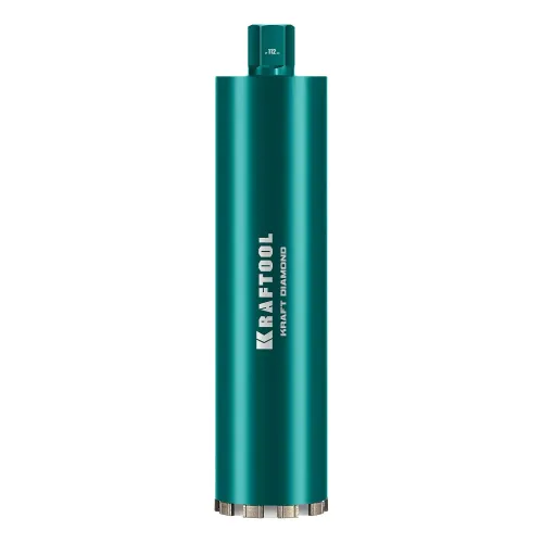 KRAFTOOL DIAMOND 112 мм (450 мм, 1 1/4″, лазерная сварка, сухое сверление с микроударом), алмазная коронка по железобетону (29825-112)