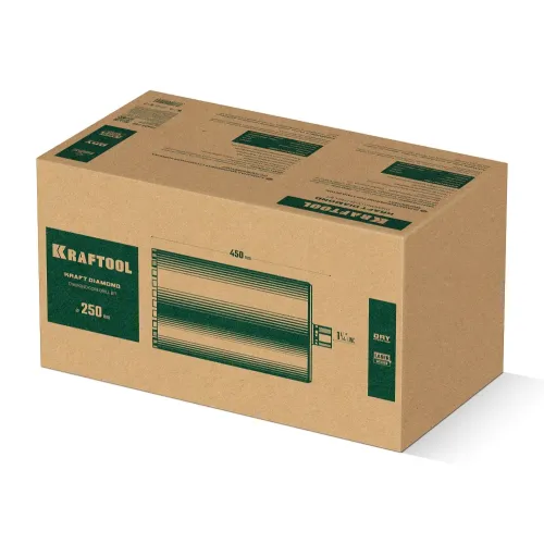 KRAFTOOL DIAMOND 250 мм (450 мм, 1 1/4″, лазерная сварка, сухое сверление с микроударом), алмазная коронка по железобетону (29825-250)