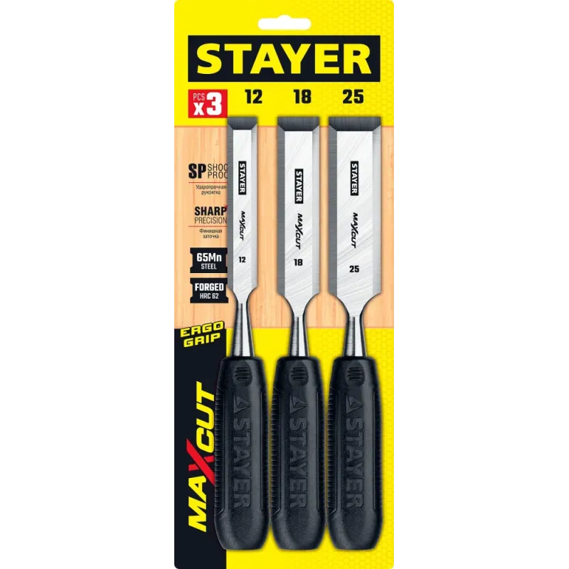 STAYER Max-Cut, 3 предм., набор стамесок (1820-H3)