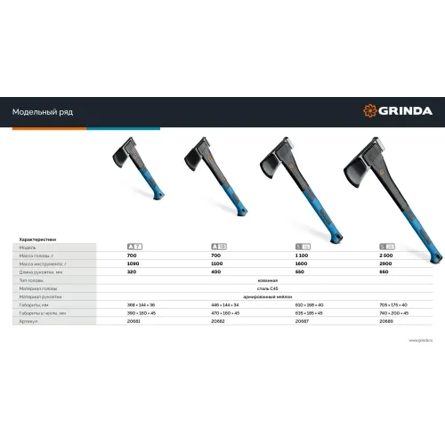 GRINDA S28, 2500/2800 г, 710 мм, Топор-колун, PRO-Line (20689)