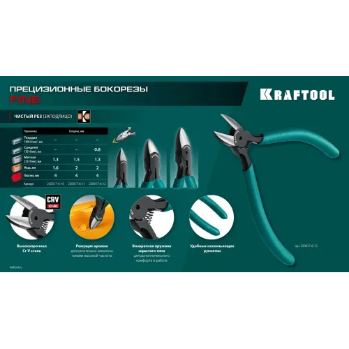 KRAFTOOL FINE, чистый рез 108 мм, прецизионные бокорезы (220017-6-10)