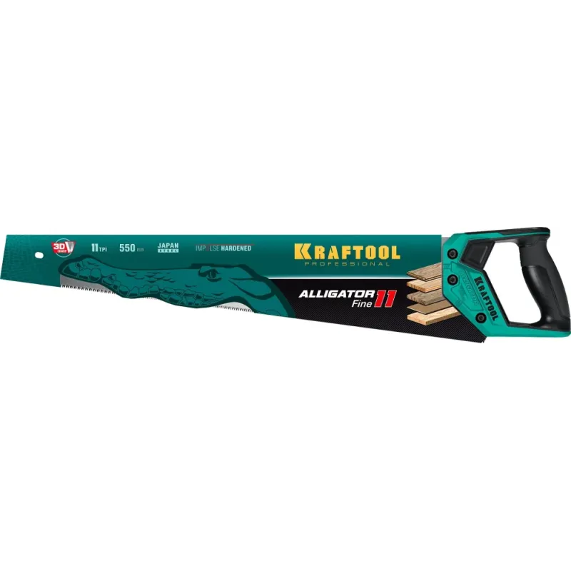 KRAFTOOL Alligator Fine 11, 550 мм, ножовка для точного реза (15203-55)