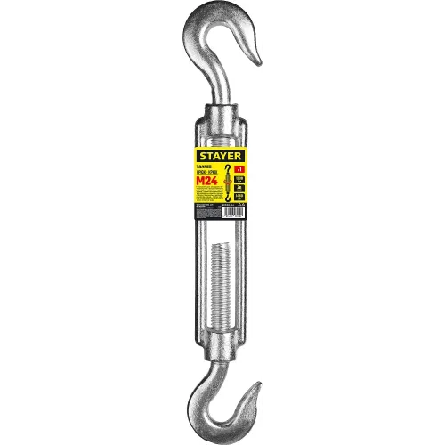 STAYER DIN 1480, М24, 1 шт, талреп крюк-крюк (30525-24)