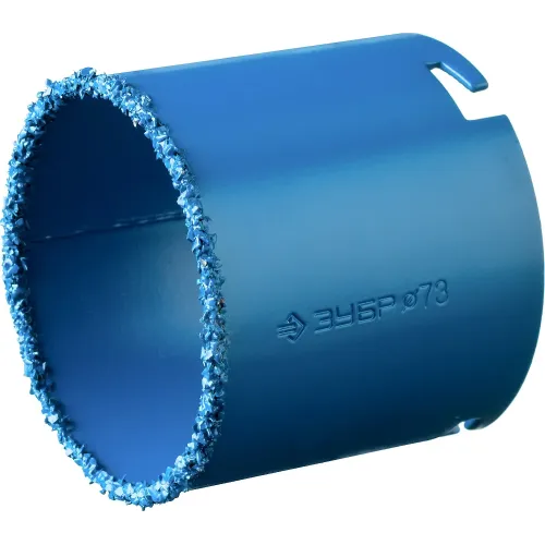 ЗУБР 73 мм, L 55 мм, карбид вольфрама, коронка кольцевая, Профессионал (33350-73)