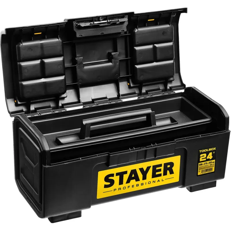 STAYER TOOLBOX-24, 590 х 270 х 255, пластиковый ящик для инструментов, Professional (38167-24)