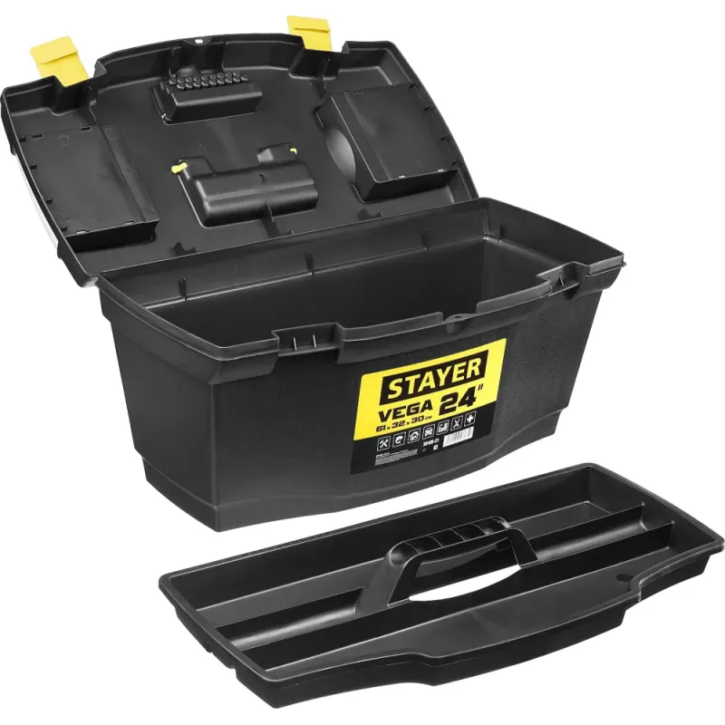 STAYER VEGA-24, 610 х 320 х 300 мм, (24″), пластиковый ящик для инструментов (38105-21)