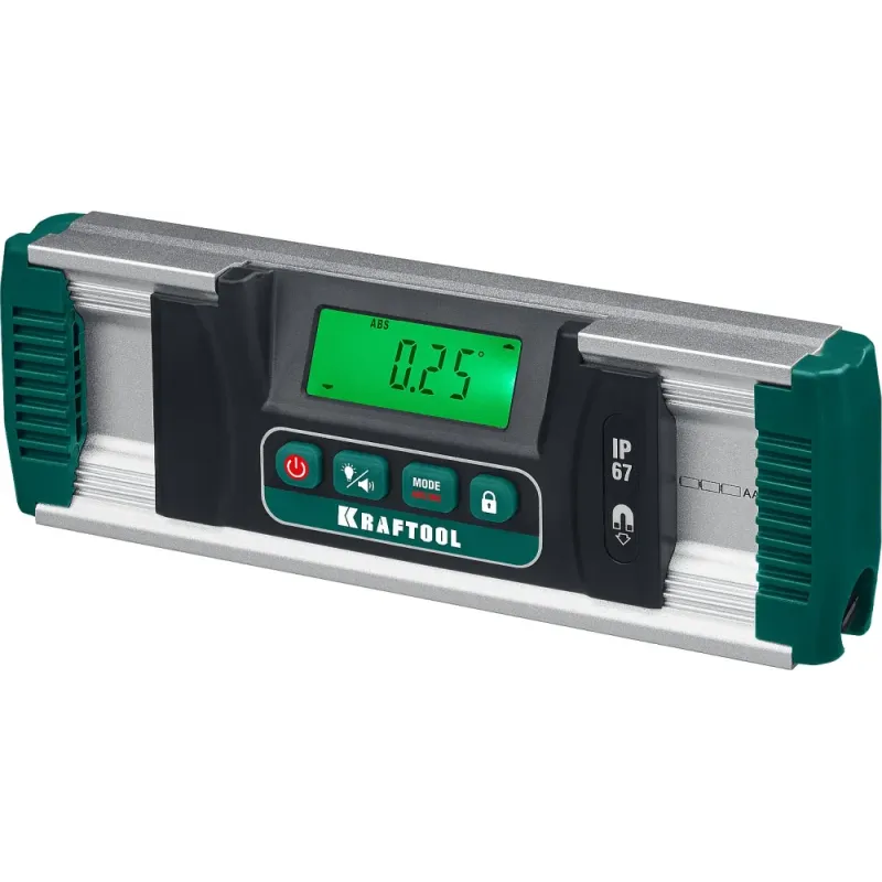 KRAFTOOL EXTREM, 0 - 360°, точность 0.05°, HOLD, IP67, электронный уровень-уклономер (34686)