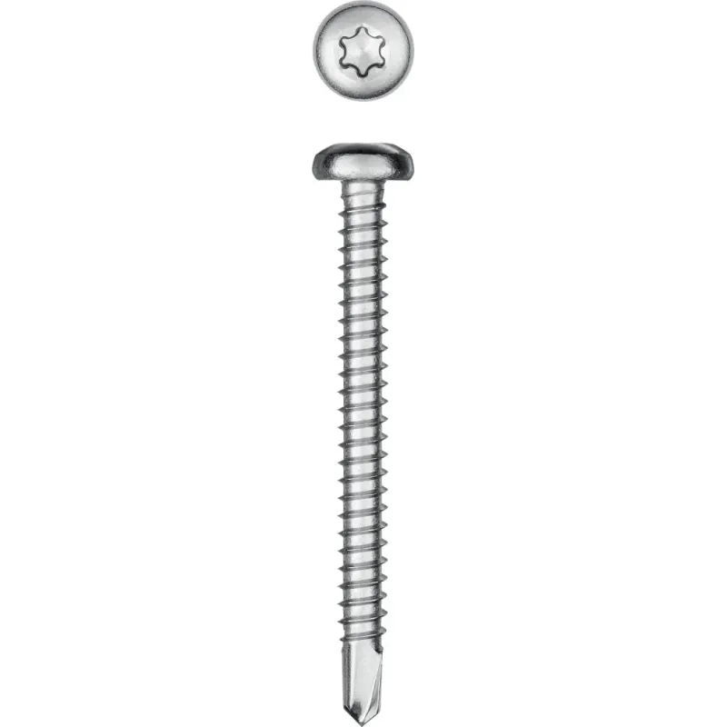 KRAFTOOL DS-P, 50 х 4.8 мм, А2, сверло, полукруглая головка, ТХ25, 150 шт, саморез нержавеющий (300931-48-050)