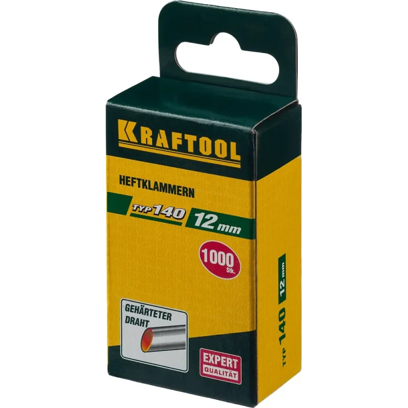 KRAFTOOL скобы тип 140 (G/11/57), 12 мм, калибр 20GA. 1000 шт (31680-12)