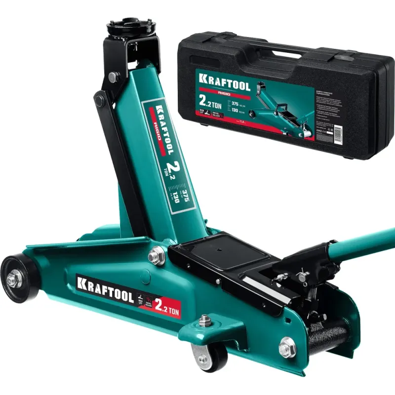 KRAFTOOL RIGID, 130 - 375 мм, подкатной домкрат с увеличенным подъемом (43452-2-K)