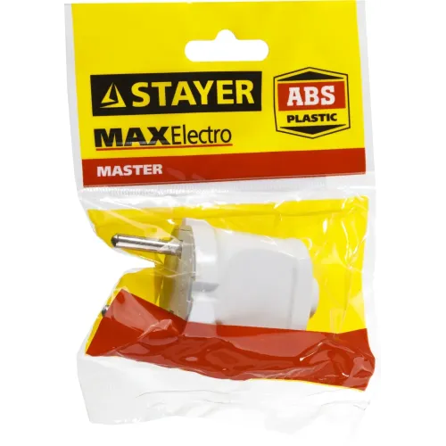 STAYER MAXElectro, белая, 6 А/220 В, 1300 Вт, прямая вилка (55150-W)