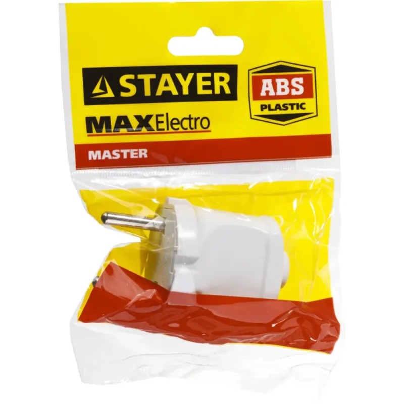 STAYER MAXElectro, белая, 6 А/220 В, 1300 Вт, прямая вилка (55150-W)