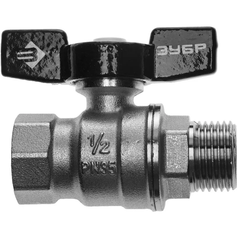 ЗУБР d 1/2″, ручка ″бабочка″, шаровой кран (4-51324-C-1/2)