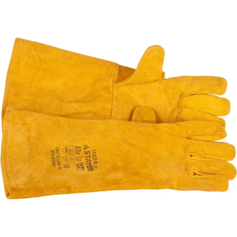 STAYER PROFI 400 мм, XL (10), с подкладкой, спилковые, для сварки и тяжелых механических работ, термостойкие краги, Professional (11333-XL)