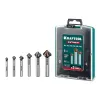 KRAFTOOL EXTREM, 6 шт (6.3, 8.3, 10.4, 12.4, 16.5, 20.5 мм), Z3, 90°, сталь M35, U-образная спираль, набор зенковок (29734-H6)
