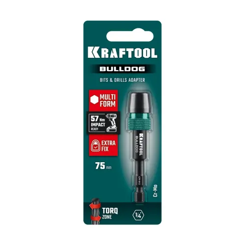 KRAFTOOL BULLDOG, 75 мм, адаптер с жесткой автоматической фиксацией для шуруповертов (26785-75)