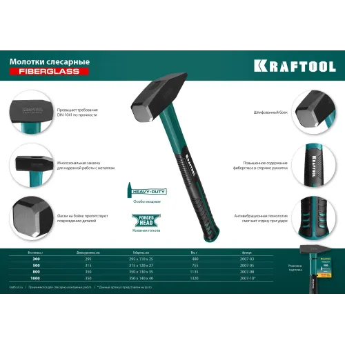 KRAFTOOL Fiberglass, 800 г, слесарный молоток (2007-08)