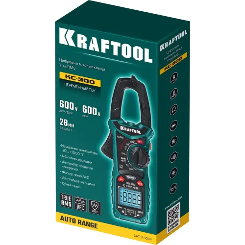 KRAFTOOL KC-300 Цифровые токовые клещи (59832)