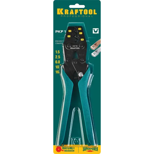 KRAFTOOL PKF-16, 1.5 - 16 мм2, для медных наконечников и гильз, усиленные пресс-клещи (45466)