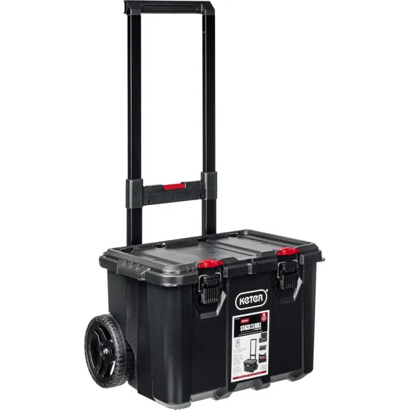 KETER STACKNROLL, 525 х 411 х 560 мм, (21″), пластиковый ящик-тележка на колесах (38397)