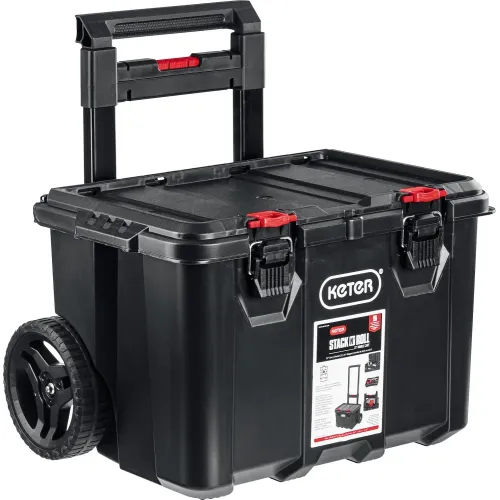 KETER STACKNROLL, 525 х 411 х 560 мм, (21″), пластиковый ящик-тележка на колесах (38397)
