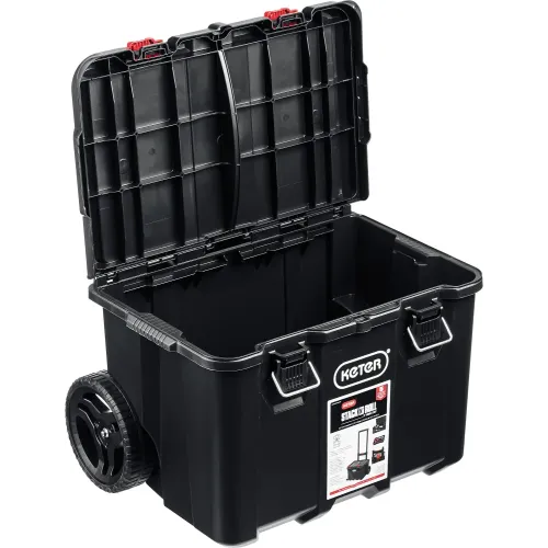 KETER STACKNROLL, 525 х 411 х 560 мм, (21″), пластиковый ящик-тележка на колесах (38397)