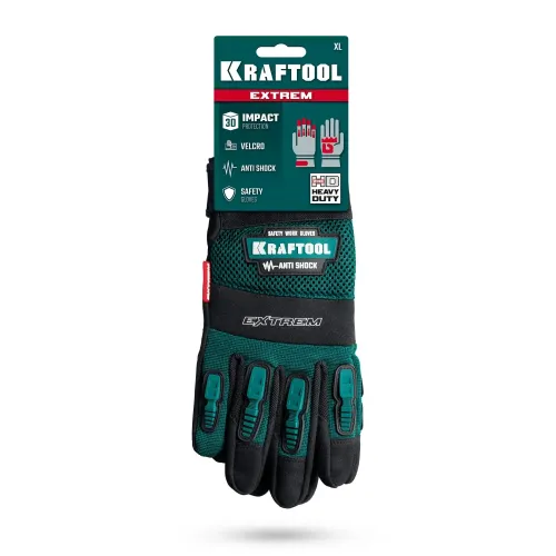 KRAFTOOL Extrem, XL (10), профессиональные комбинированные перчатки, антивибрационные, противоударные (11287-XL)