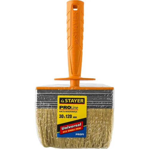 STAYER Universal MINI, 3 х 12 см, светлая натуральная щетина, пластмассовый корпус, все виды ЛКМ, макловица, Professional (0182-12)