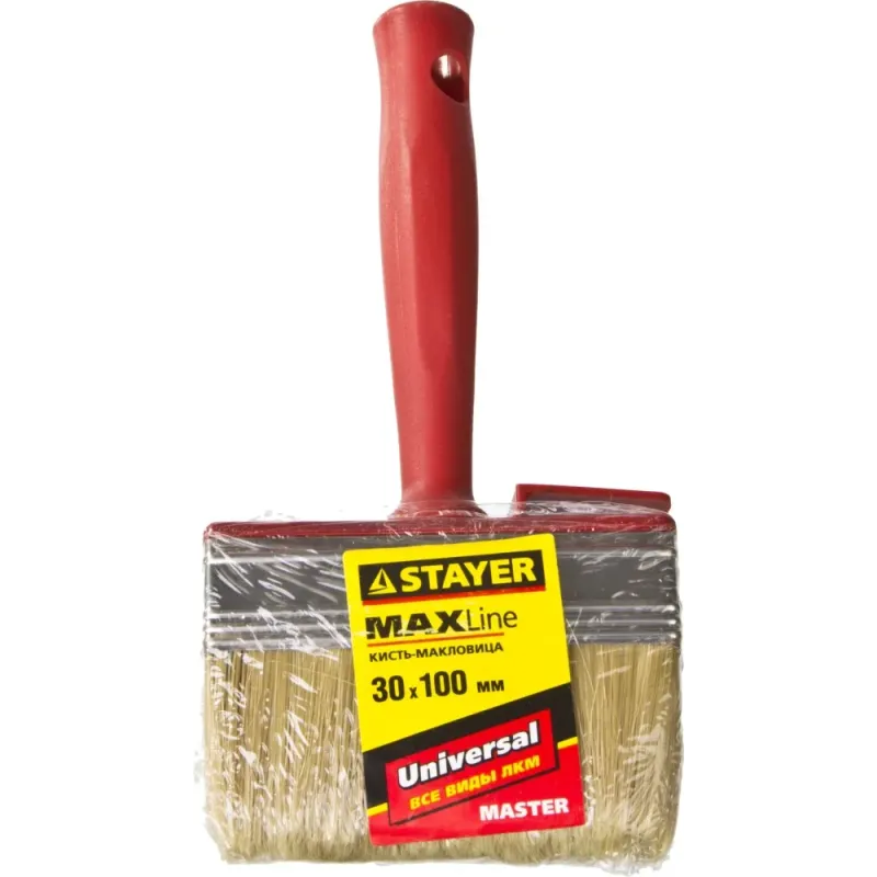 STAYER UNIVERSAL, 3 х 10 см, светлая щетина, пластмассовый корпус, все виды ЛКМ, макловица (01824-10)