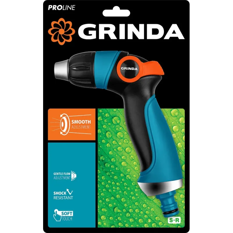 GRINDA S-R, плавная регулировка напора, двухкомпонентный, поливочный пистолет, PROLine (429101)
