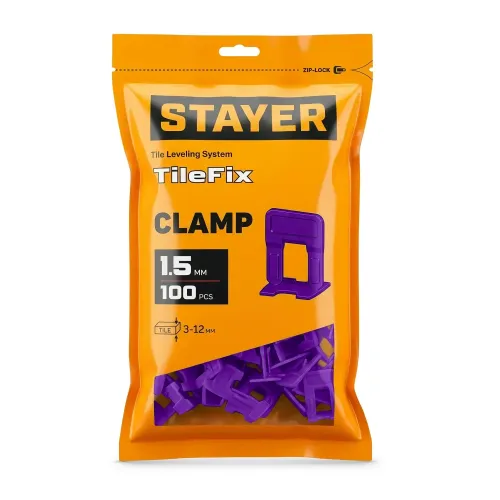 STAYER СВП TileFix, 1,5 мм, 100 шт, система выравнивания плитки ″ворота″ (33846-100)