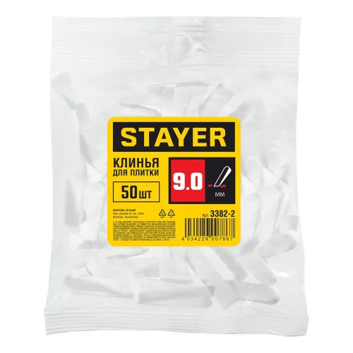 STAYER 9 мм, 50 шт, большие клинья для плитки (3382-2)