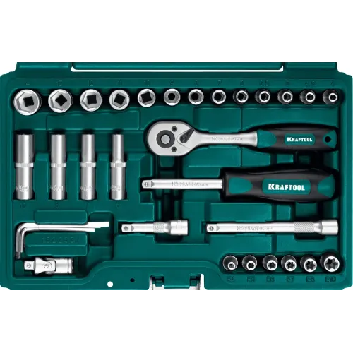 KRAFTOOL X-Drive, 57 предм., (1/4″), универсальный набор инструмента (27885-H57)