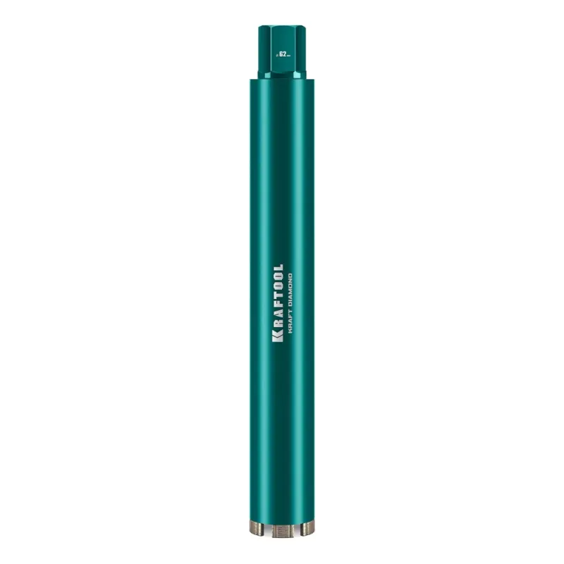 KRAFTOOL DIAMOND 62 мм (450 мм, 1 1/4″, лазерная сварка, сухое сверление с микроударом), алмазная коронка по железобетону (29825-062)