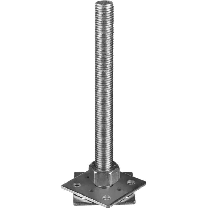 ЗУБР 80 x 80 x 250 мм, x М24, цинк, анкерная регулировочная стойка (310266-80)