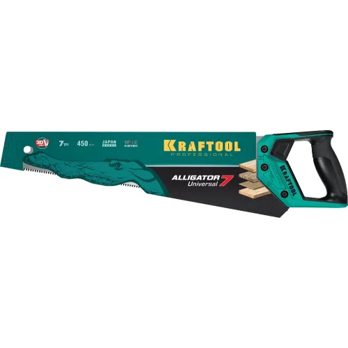 KRAFTOOL Alligator Universal 7, 450 мм, универсальная ножовка (15004-45)