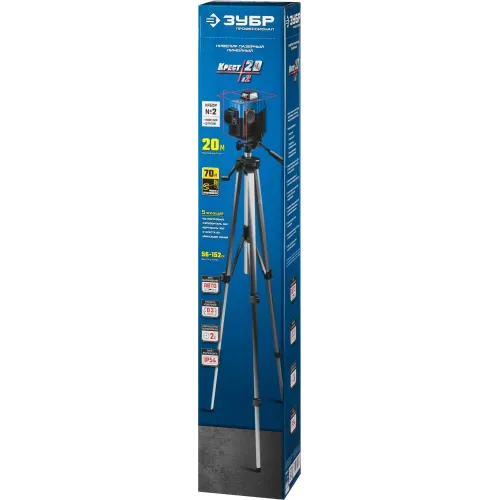 ЗУБР КРЕСТ 2D, №2, 20 - 70 м, лазерный нивелир, Профессионал (34907-2)